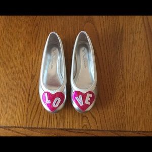 Little Girls Size 1 Nina Kids “LOVE” Ballet Flat